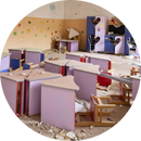 Destroyed school due to armed conflict