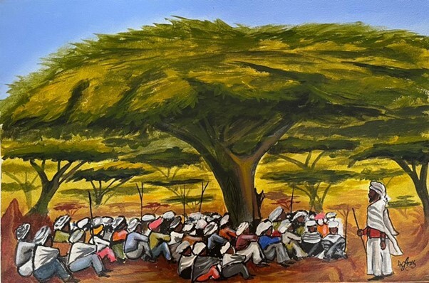 A painting by Somali artist, Abdinasir Abdikadir Mohamed also known as Abdinasir 4C