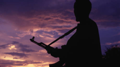 silhouette of militaman