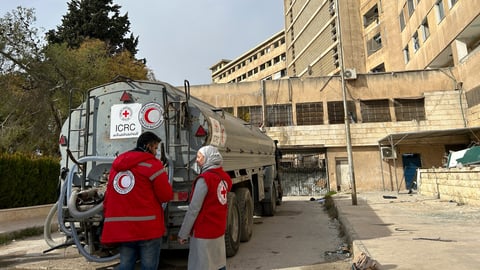 ICRC is delivering water by tanker to hospitals