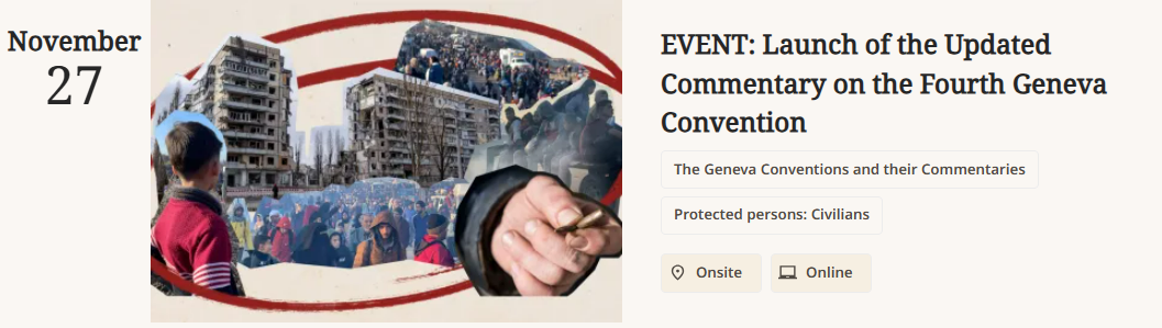 Launch of the Updated Commentary on the Fourth Geneva Convention