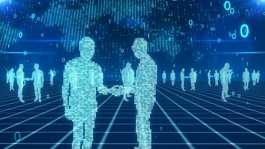 digitalized human shape illustration.